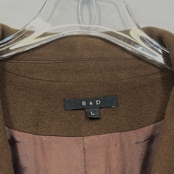 Vintage S & D Chocolate Brown Lined virgin Wool One Button Womens L  Blazer USA - Picture 6 of 8